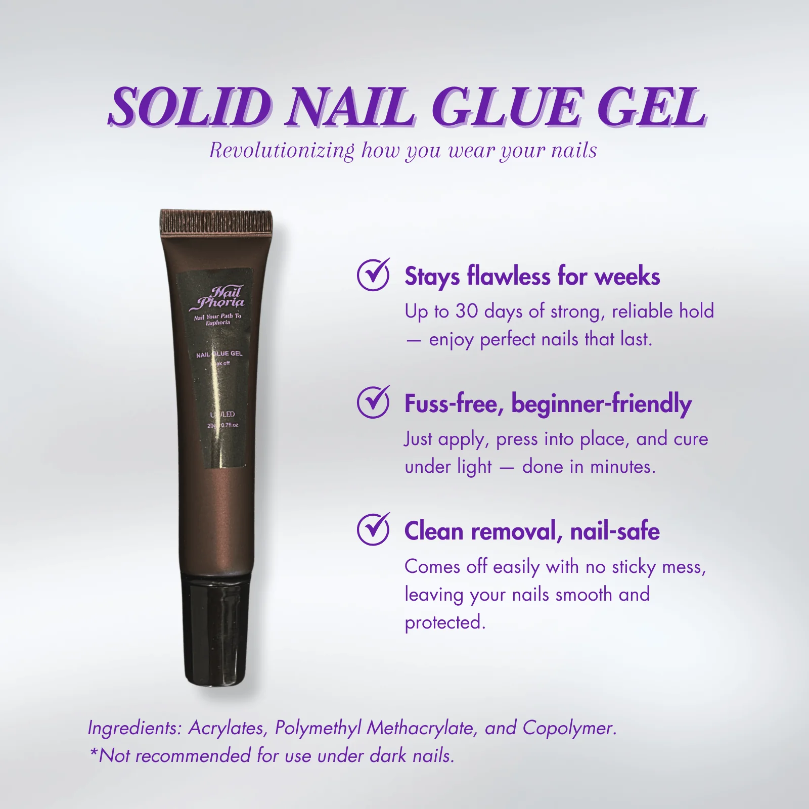 Solid Nail Glue Gel & Handheld UV Light - Image 2